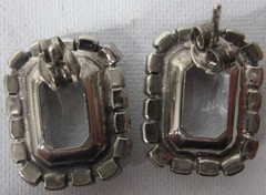 Retro Modern Art Deco Rhinestone Necklace Bracelet Earrings Set MCM c. Late 70s