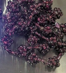 Vintage Garnet Beaded Necklace 341 Carat Burgundy Almandine Bohemian Cluster 26″