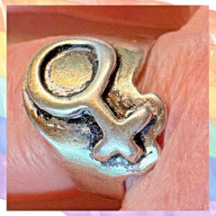 Venus Symbol Lesbian Isis Goddess Magic Ring 925 Sz 11 LGBT Original by JKL 836