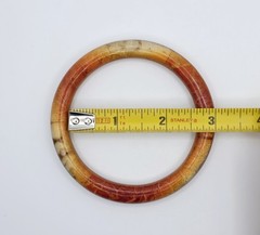 Vintage Natural Apple Sponge Coral Segment Bangle Bracelet Orange Red