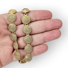 Vintage Rope Spiral Chain Necklace Round Link Matte Gold Plated 80s 17.5″ Long