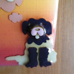 Adorable Dog Lucinda Pet Pin Dreaming About Bone Sunset Thought Bubble Treat VTG