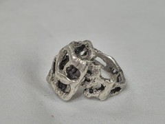 3 Sterling Silver 925 Vintage Rings 27 Grams Brutalist Handmade Unset Blanks