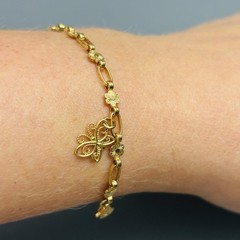 Kristen Kesho 18kt Gold Plated Sterling Silver Kids Charm Bracelet 6” Made USA