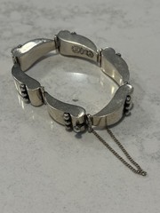 HEAVY Vintage Taxco 925 Sterling Silver Mexico RC Bracelet Good RARE