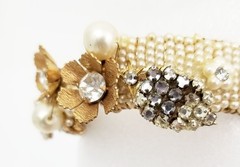 Unsigned Faux Pearl Bracelet Earrings Set Hagler St Gielar Demario Haskell Era