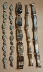 VTG/Antique 5 Micromosaic Italian Bracelets Tesserae Millefiori Glass Inlay