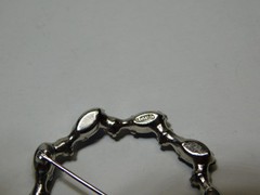 Vintage B. David 1.5″ Faux Sapphire & Pearl Brooch in Very Good Cond.