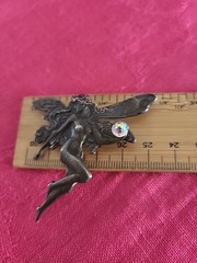 Beautiful Art Nouveau Sterling Silver 925 Fairy Nymph Antique Pendant