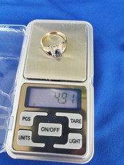 Original EARTH MINED Teal Blue SAPPHIRE DIAMOND Engagement Ring SOLID 14K GOLD 9