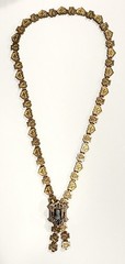 VICTORIAN GOLD Filled Book Chain Hard Stone CAMEO NECKLACE