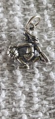 Vintage 925 Sterling Silver Basketball Girl Dribbling Sports Charm/Pendant