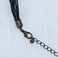 Boho Hammered Brass Tone Statement Necklace Multi Strand Cord Tribal Artisan