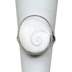 vintage sterling silver Shiva Eye shell ring
