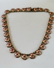 MCM Meka Denmark Sterling Silver Guilloche Enamel Modernist Necklace 14.5 “