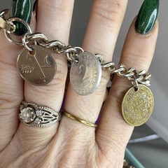 Japan, Germany Vintage Jewelry Lot, Earrings,Coin Bracelets