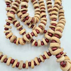 Chico’s Cherry-Colored Bib Necklace Beaded Tribal Boho Tropic Vaca Statement