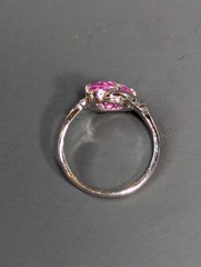 Vintage Clark & Coombs Sterling Silver Pink Topaz Ring Size 5.75