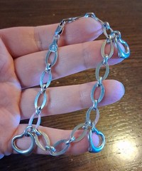 Vintage Sterling Heart Charm 8″ Chain Bracelet 13g See Pics/Description