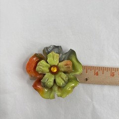 Vtg Lucite Acrylic Flower Brooch XL Pop Art Mod Translucent Statement Pin