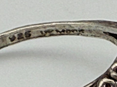 Vintage Sterling Silver Hematite Stone Stamped 935 Made in UK Ring Size 7