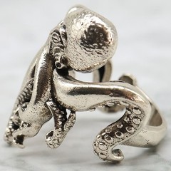 Buy 3 Get 1 Free 8.4g Kraken Gothic Octopus Tentacles Mens Present Silver Rings