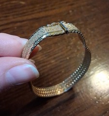Vintage Napier Goldtone Textured Chain Mesh Bracelet Some Wear See Pics/Descrip