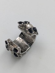 1980’s Terzorecchino Idemaria BREV N 170307 Black & White Rhinestone Ear Cuff