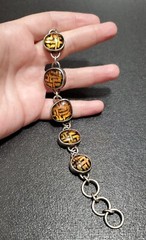 Vintage Bracelet Lot Of 5, Pewter Snowmen, Resin & Metal, Glass Bead Wristwatch