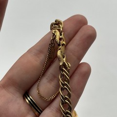 Vtg Monet Link Gold Tone Charm Bracelet Grand Piano Heart Wishing Well Tree ETC