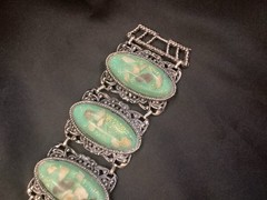 SELRO SELINI Sea Foam Green Confetti Lucite Chunky Bracelet 7.5”