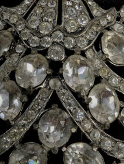 Very Large 1930s EISENBERG Original 3″ Crystal Rhinestone Fur Clip Brooch Signed