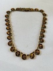 MCM Meka Denmark Sterling Silver Guilloche Enamel Modernist Necklace 14.5 “