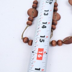 VTG Boho Ethnic Tribal Long Wood Beaded Necklaces (6) Earth Tones