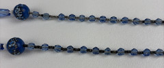 Antique Flapper Cobalt Blue Art Glass Bead Necklace 22″ Art Deco Tassel