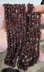 Lot 3 Genuine Garnet Chip Bead Necklaces 35″ Natural Gemstone Vintage 162.5g