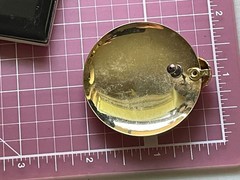 Vintage 1980s Art Deco Revival Gold Tone 1.25″ Round Fan Pierced Statement Earri