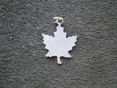 Maple Leaf Canada Vintage Bond Boyd Flat Sterling Silver Bracelet Charm Pendant