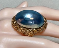AUTHENTIC SWOBODA RING ~ ADJUSTABLE ~ OSMENA PEARL ~ LOVELY!