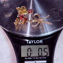 Vintage KC Signed Silver Tone Flowers Butterfly Bee Ladybug Brooch Pin