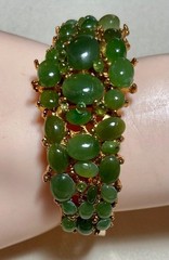 AUTHENTIC SWOBODA CUFF BRACELET ~ JADE, PERIDOT ~ STUNNING!