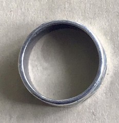 925 Sterling Silver Ring Band Blue Turquoise Inlay Triangle Pattern Size 8