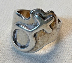 Venus Symbol Lesbian Isis Goddess Magic Ring 925 Sz 11 LGBT Original by JKL 836