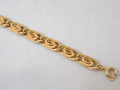 Vintage Gold Tone Paper Clip 6 7/8 Inch Bracelet