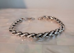Vintage MSC 925 Sterling Silver Interwoven Link Bracelet 7.5″ L – 23.6 grams