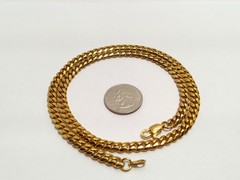 Wonderful 20″ Vint Genuine 18kgp Heavy Gold Plate Chain Link Necklace 5.7mm wide