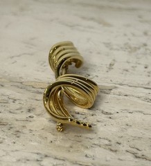 Vintage Gold Tone Brooch Pin 1980’s Abstract 3.25″
