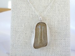 Artisan Sterling Silver 999 Modernist Natural Rutilated Quartz Pendant Necklace