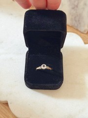 Dainty Vintage Adjustable 3 Stone Ring Stamped Made In Austria – Clear Stones