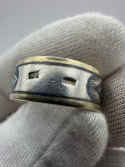 Vintage 875 Silver Ring Northern Niello USSR Size 8.5 Ethnic Band – 6.26g